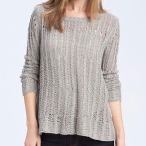 Theory Abeo Granello open knit 100% silk sweater